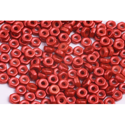 Hex Nut Beads 2x5mm Crystal Lava Red 00030/01890 | Rutkovsky
