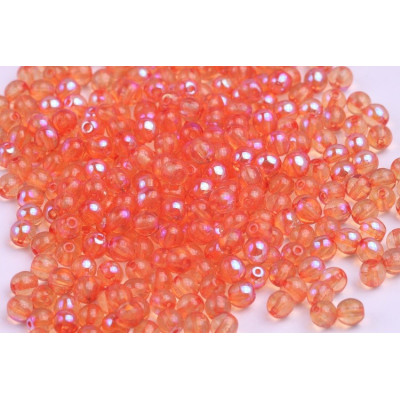 Round Beads 4mm Orange Hyacinth AB 10019 AB | Czech Glass