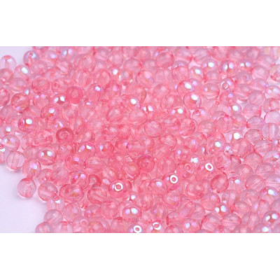 Round Beads 4mm Pink AB 10028 | Rutkovsky Czech Glass Beads