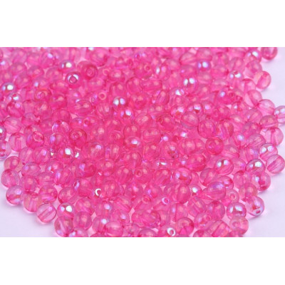 Round Beads 4mm Pink 10030 AB | Czech Glass Rutkovsky Beads