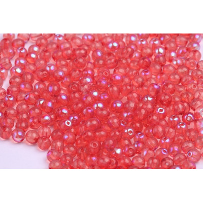 Round Beads 4mm Red AB 10024 AB | Rutkovsky Czech Glass Beads