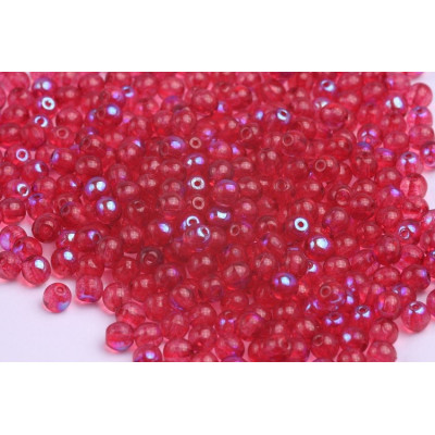 Round Beads 4mm Red AB 10007 AB