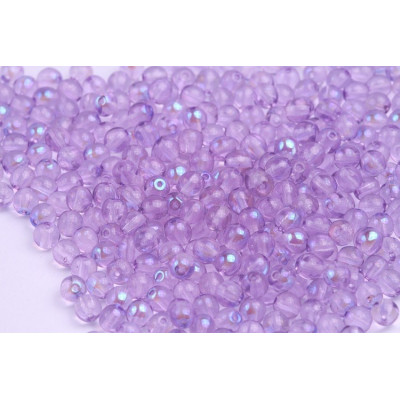 Czech Glass Round Beads 4mm Violet AB 10011 | Rutkovsky