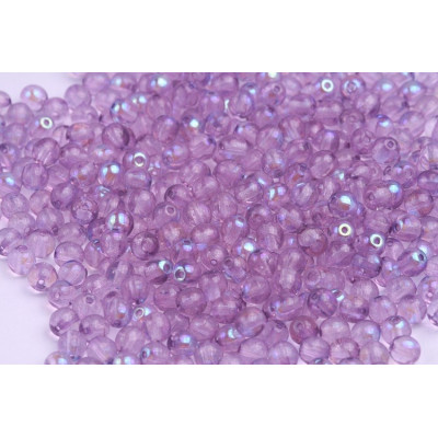 Round Beads 4mm Violet AB 10038 | Czech Glass Beads Rutkovsky
