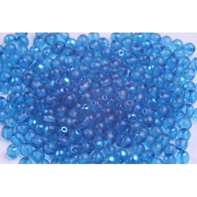 Round Beads 4mm Blue 10045 AB Tschechisches Glas | Rutkovsky