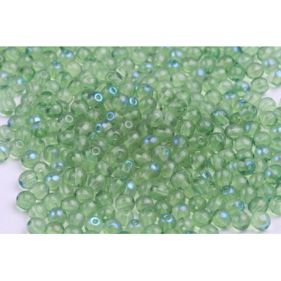 Round Beads 4mm Green AB 10036 | Rutkovsky Czech Glass Beads