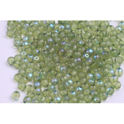 Round Beads 4mm Peridot Green AB 10034