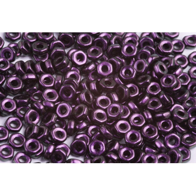 Hex Nut Beads 2x5mm Metallic Suede Magenta 00030/94101 | Glass Beads