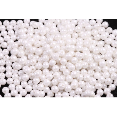 Round Beads 4mm White Luster 02020/14400 | Czech Glass Beads