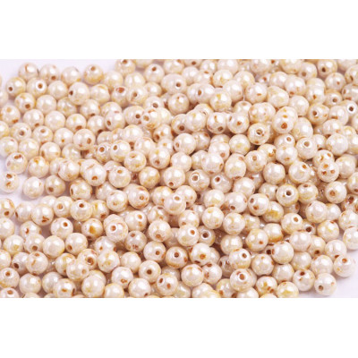 Round Beads 4mm White Honey Lazura 02020/65401 | Rutkovsky