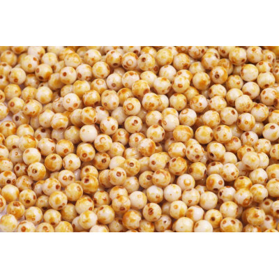 Round Beads 4mm White Travertine 02020/86800 | Rutkovsky Glass