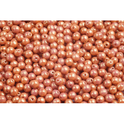 Round Beads 4mm White Red Luster 02020/14495 | Rutkovsky Glass