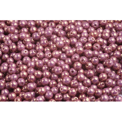 Round Beads 4mm White Purple Luster 02020/14496 | Rutkovsky Glass
