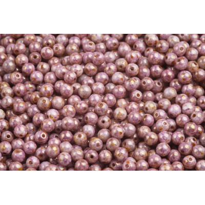 Round Beads 4mm White Bronze Fusion 02020/15695 | Czech Glass