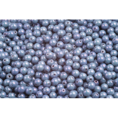 Round Beads 4mm White Blue Luster 02020/14464 | Rutkovsky Glass