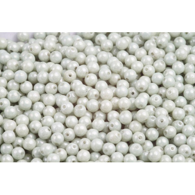 Round Beads 4mm White Green Luster 02020/14457 | Czech Glass