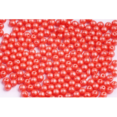 Round Beads 4mm Pearl Shine Light Coral 02010/24006 | Rutkovsky