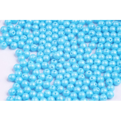 Round Beads 4mm Pearl Shine Aqua 02010/24008 | Rutkovsky Glass