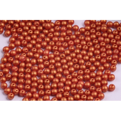 Round Beads 4mm Gold Shine Brick Red 02010/24106 | Rutkovsky