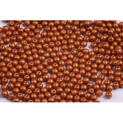 Round Beads 4mm Gold Shine Brownish Red 02010/24104
