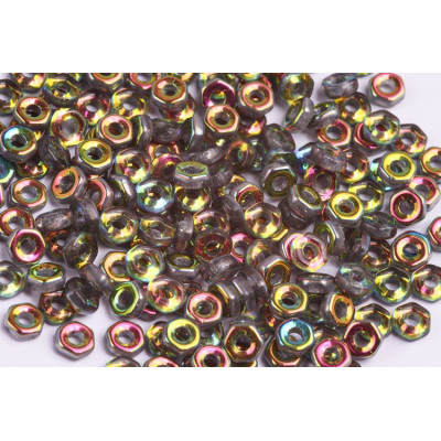 Hex Nut Beads 2x5mm Crystal Vitrail Full 00030/28136 | Rutkovsky