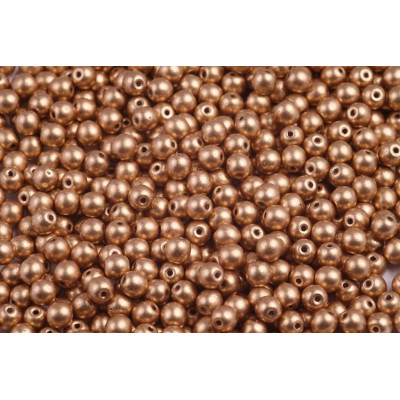 Round Beads 4mm White Alabaster Gold Bronze 02010/01710 | Rutkovsky