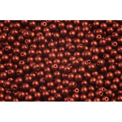 Round Beads 4mm Bronze Fire Red 02010/01750 | Rutkovsky Glass