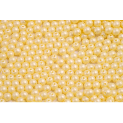 Round Beads 4mm Powder Yellow Pearl 02010/29301