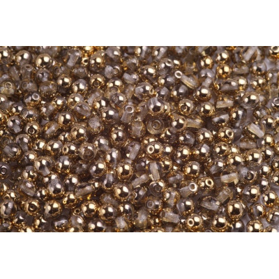 Tschechische Round Beads 4mm Crystal Amber 26441 | Rutkovsky