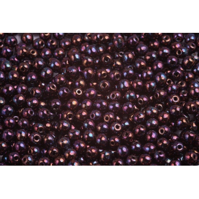 Round Beads 4mm Jet Iris Luster 23980/15781 | Czech Glass Beads
