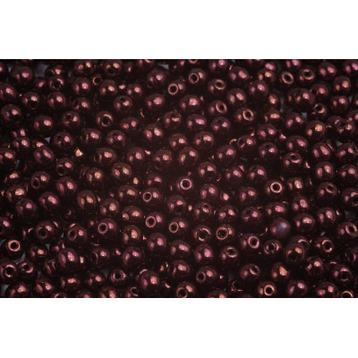 Round Beads 4mm Black Opaque Purple Luster 23980/14496 | Rutkovsky