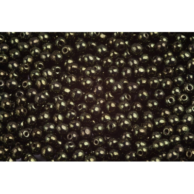 Round Beads 4mm Black Green Luster 23980/14495 | Rutkovsky