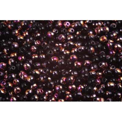 Round Beads 4mm Jet Slipperit 23980/29500 | Rutkovsky Czech Glass