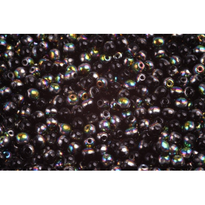 Round Beads 4mm Jet Vitrail 23980/28101