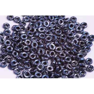Hex Nut Beads 2x5mm Tweedy Blue 23980/45706 | Czech Glass