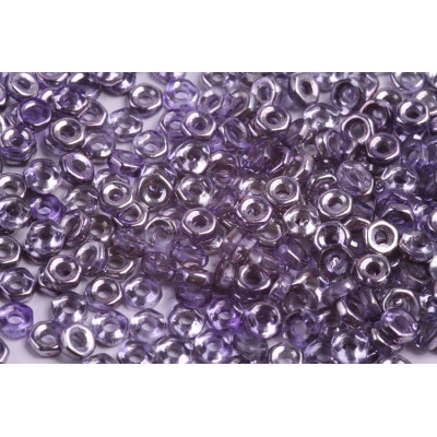 Hex Nut Beads 2x5mm Violet 00030/97236 Rutkovsky | Czech Glass