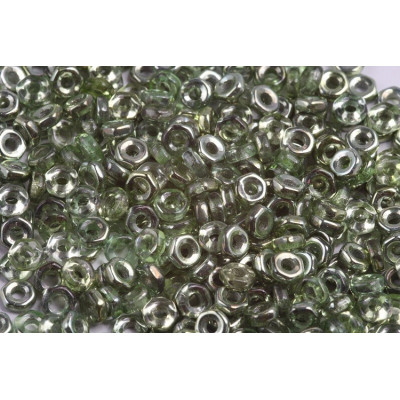 Hex Nut Beads 2x5mm Green Luster 00030/97554 | Rutkovsky Czech Glass
