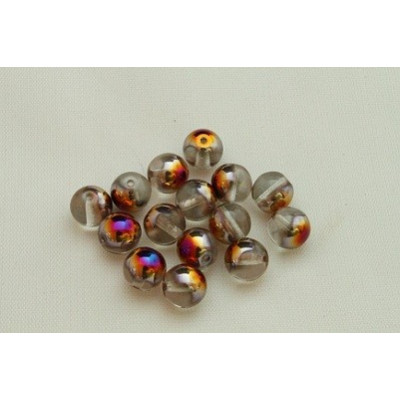 Round Beads 8mm Crystal Iridescent 2195 | Rutkovsky Czech Glass