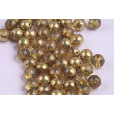 Round Beads 8mm Old Gold 5478 | Czech Glass Beads Rutkovsky