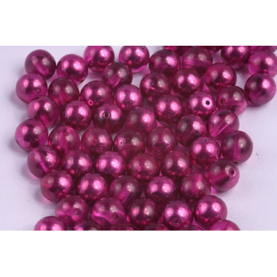 Round Beads 8mm Fuchsia 5481 | Czech Glass Beads by Rutkovsky