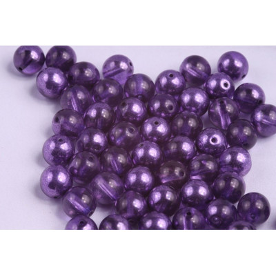 Round Beads 8mm Violet Purple Czech Glass Rutkovsky | 15pcs