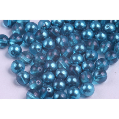 Round Beads 8mm Teal Blue 5487 Rutkovsky | Czech Glass Beads