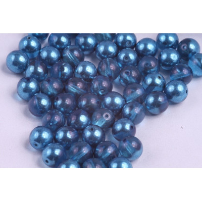 Round Beads 8mm Blue | Rutkovsky Czech Glass Beads 15 pcs