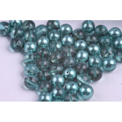 Round Beads 8mm Teal Glass | Rutkovsky Czech Glass Beads