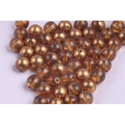 Round Beads 8mm Old Gold | Czech Glass Rutkovsky Beads