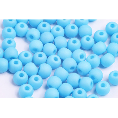 Light Blue Matte Round Beads 8mm Czech Glass 340 | Rutkovsky