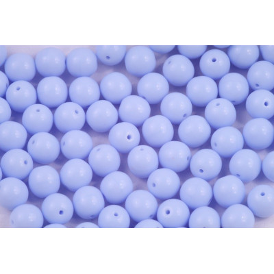 8mm Round Beads Opaque Light Blue 33000 | Czech Glass Beads