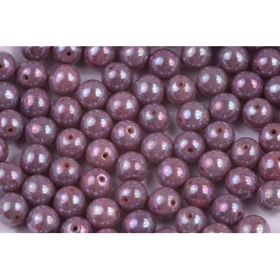 Round Beads 8mm Opaque Light Pink Nebula 73010/15001 | Rutkovsky