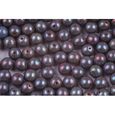 8mm Round Beads Opaque Ashen Grey Nebula 43010/15001 | Rutkovsky