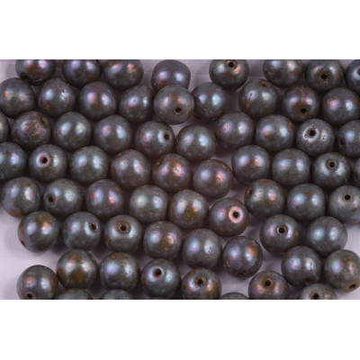 Round Beads Opaque Olive Nebula 8mm 53420/15001 | Czech Glass